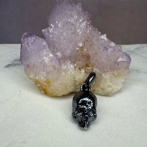 David Yurman 925 Sterling Silver Black Skull Small Pendant